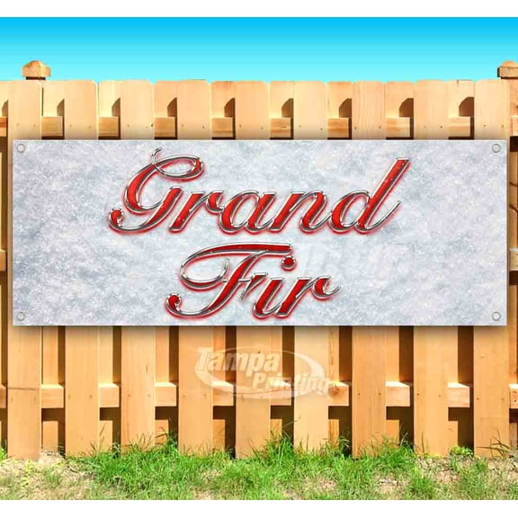 Grand Fir Red & Chrome 13 oz Vinyl Banner With Metal Grommets