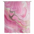 thumbnail image 2 of Pink Marble Sheer Curtains 84 Inches Long, Golden Modern Ink Painting Abstract Light Filering Curtains, Breathable Simi Curtain Privacy Drapes for Living Room Bedroom Lightweight Window Treatment, 2 of 9