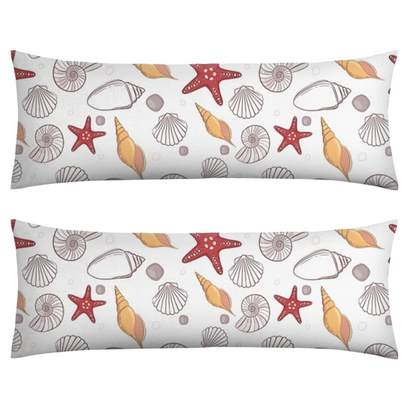 Coral Reef Body Pillow Cover 20x54 - Long Pillow Case with Zipper, Skin-Friendly Fabric for Maternity, Bed - Tropical Fish Seahorse Beach Theme