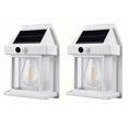 thumbnail image 1 of 2Pcs Solar Powered Filament Bulb Wall Light Outdoor Garden Motion Sensor Waterproof Lamp - Black, 1 of 5