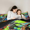 thumbnail image 4 of Manfei Extreme Motocross 7pcs Bedding Comforter Set,Colorful Splash Ink Queen Bedding Sets,Dirt Bike Queen Sheet Sets For Teens,Ultra Soft Home Decor Reversible, 4 of 8