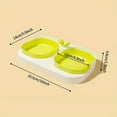 thumbnail image 7 of FZFLZDH Double Dog Cat Bowls Plastic Pet Bowls, Reusable Food Water Feeder For Cats And Small Dogs(White Bottom+Huang Bowl), 7 of 7