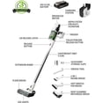 thumbnail image 3 of Greenworks 24V Deluxe Brushless (500W) Cordless Stick Vacuum, Ultra Lightweight, LED Lights, 4Ah USB-C Battery and 30-Minute Super Charger Included (White), 3 of 10