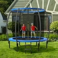 thumbnail image 4 of Gymax 10FT Recreational Trampoline w/ Ladder Enclosure Net Safety Pad Outdoor Blue, 4 of 9