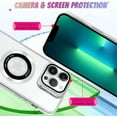 thumbnail image 4 of for iPhone 13 Pro Max Case Plating Magnetic Crystal [ Support for Magsafe ] Luxury Case Camera Protector Shockproof Protective Edge Cover Screen Protector Cover Girls Women Phone Case -Silver, 4 of 12