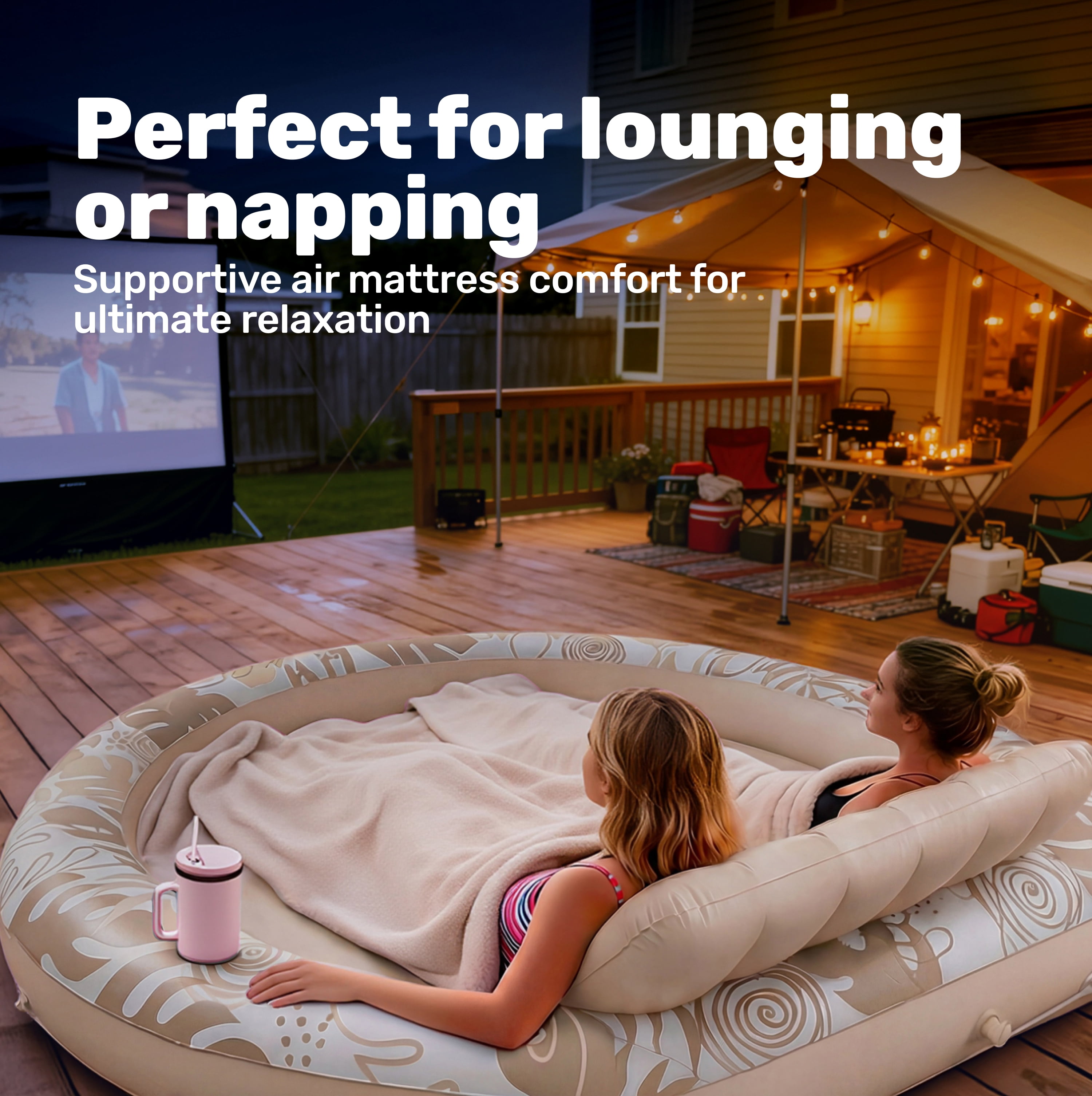 SLOOSH Round Fabric Tanning Pool (Champagne)
