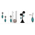 thumbnail image 2 of Clip on western silver and turquoise stone pointed earrings, 2 of 2