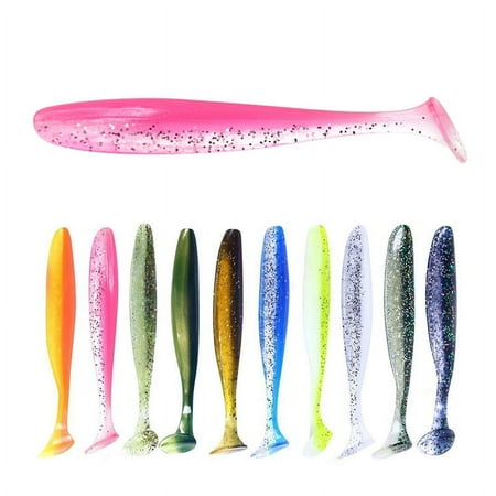 10 Pcs Fishing Lures Soft Baits For Bass Crappie Panfish Catfish Snook Redfish and Sea Trout