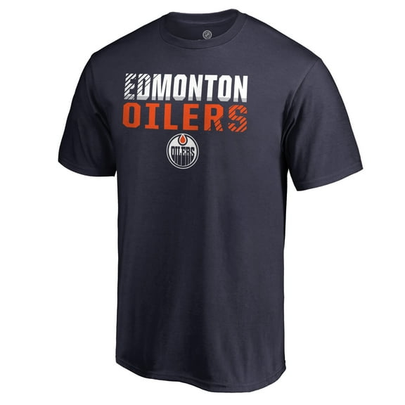 Men's Navy Edmonton Oilers Iconic Collection Fade Out T-Shirt