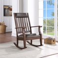 thumbnail image 2 of ACME Raina Chaise à Bascule en Bois avec Coussin Brun et Noyer, 2 of 7
