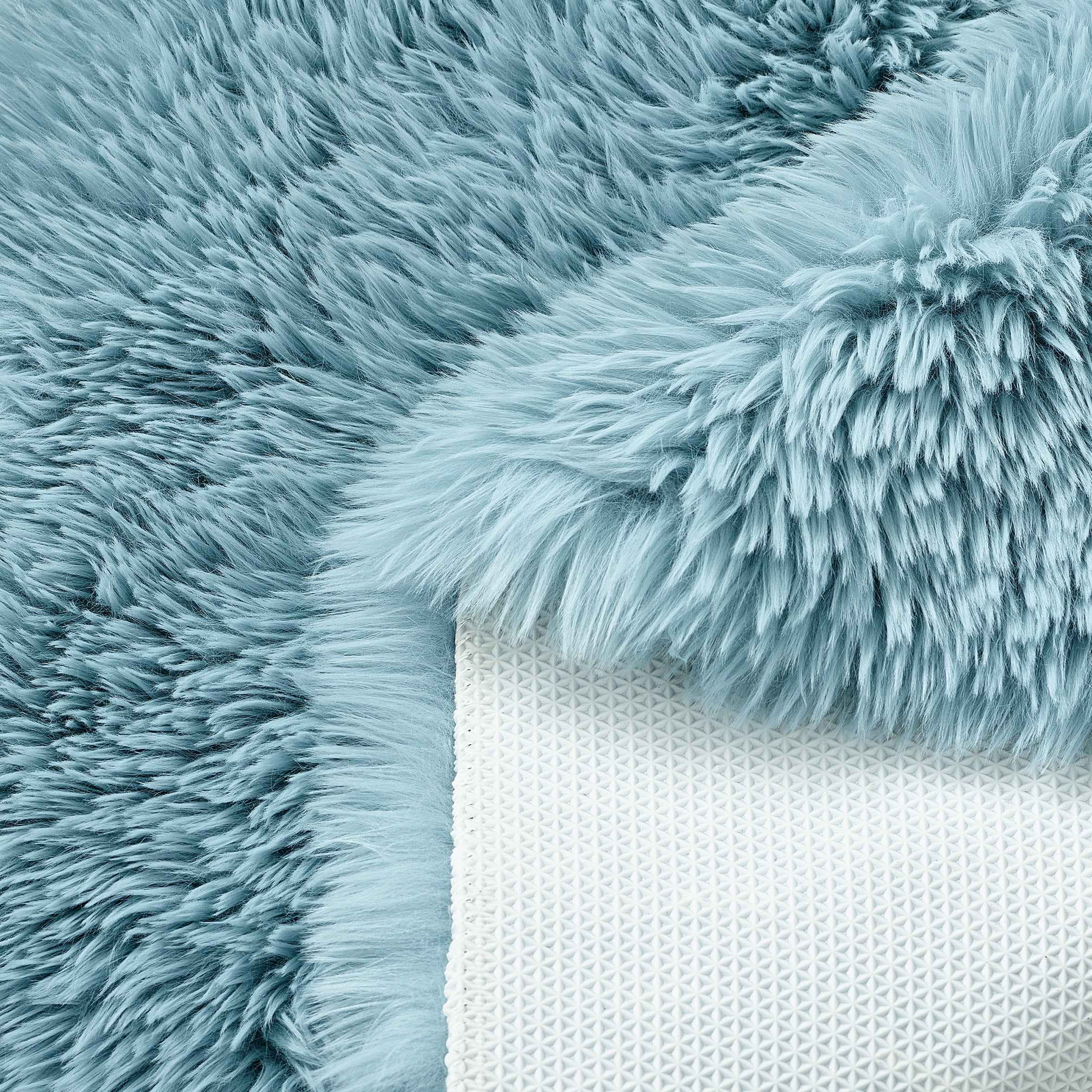 Lanco Blue Faux Alpaca Rug , Size 30"x 46" , Premium Ultra Soft Rug for Living Room Bedroom