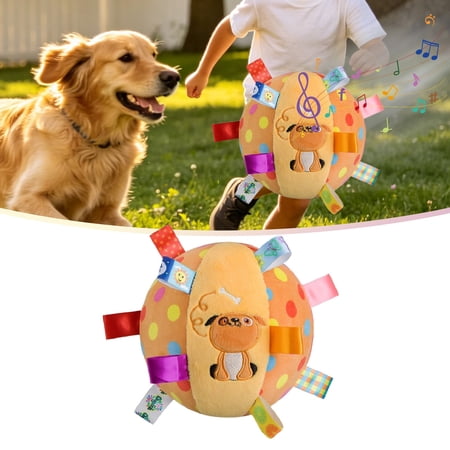 6 Inch Squeaky Hanging Dog Training Toy Soft Cotton Chew Toy with Bell for Interactive Pet Play