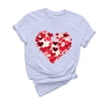 thumbnail image 3 of VKOYWKM Women's Love Heart T Shirts Valentine Shirts Love Graphic Tees Spring Short Sleeve T Shirts Romantic Valentine's Day Party Tshirts, 3 of 7