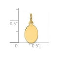 thumbnail image 2 of 7.4mm 14k Solid Yellow Gold Plain .018 Gauge Engravable Oval Disc Charm Pendant Necklace for Women, 2 of 2