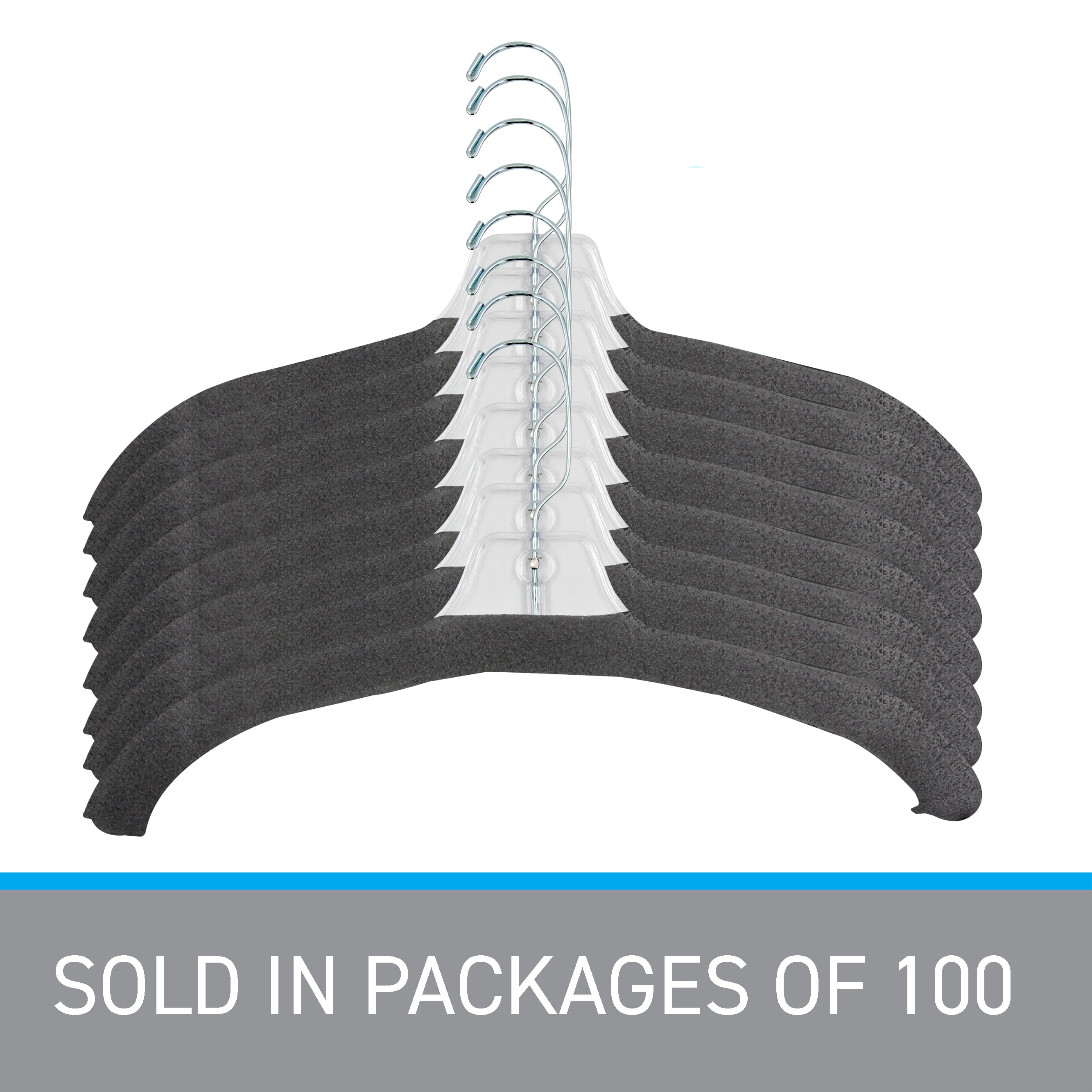 SSWBasics Gray Foam Hanger Covers - Pack of 100