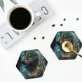 thumbnail image 3 of Bingfone Vintage Artistic Light Dot Wolf、 Leather Drinks Coasters with Set of 6,Suitable for Home Kitchen,Coffee Cup Coasters Home Gift, 3 of 7