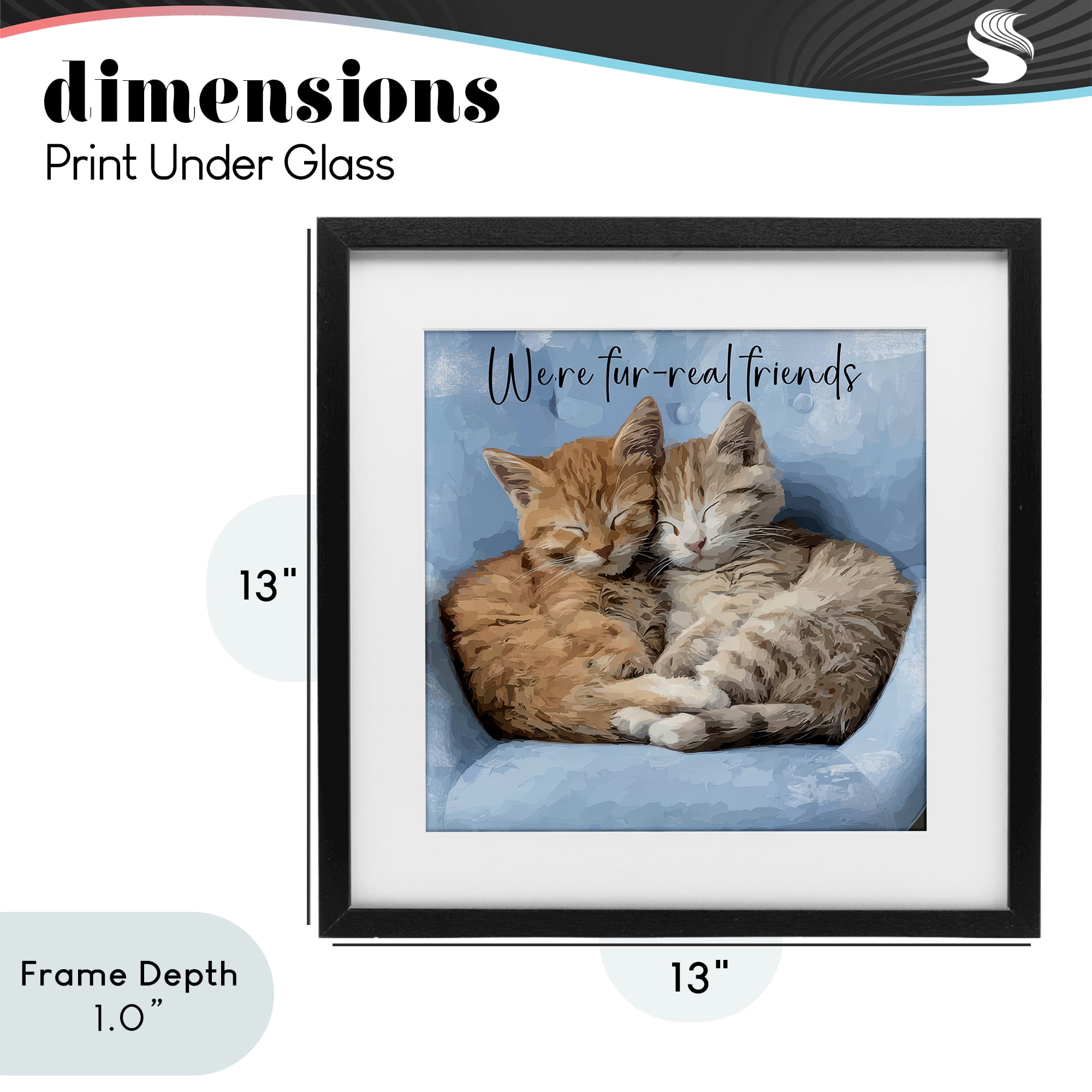 Stupell Industries We're Fur-Real Friends Black Framed Print Under Glass, design by Kim Curinga