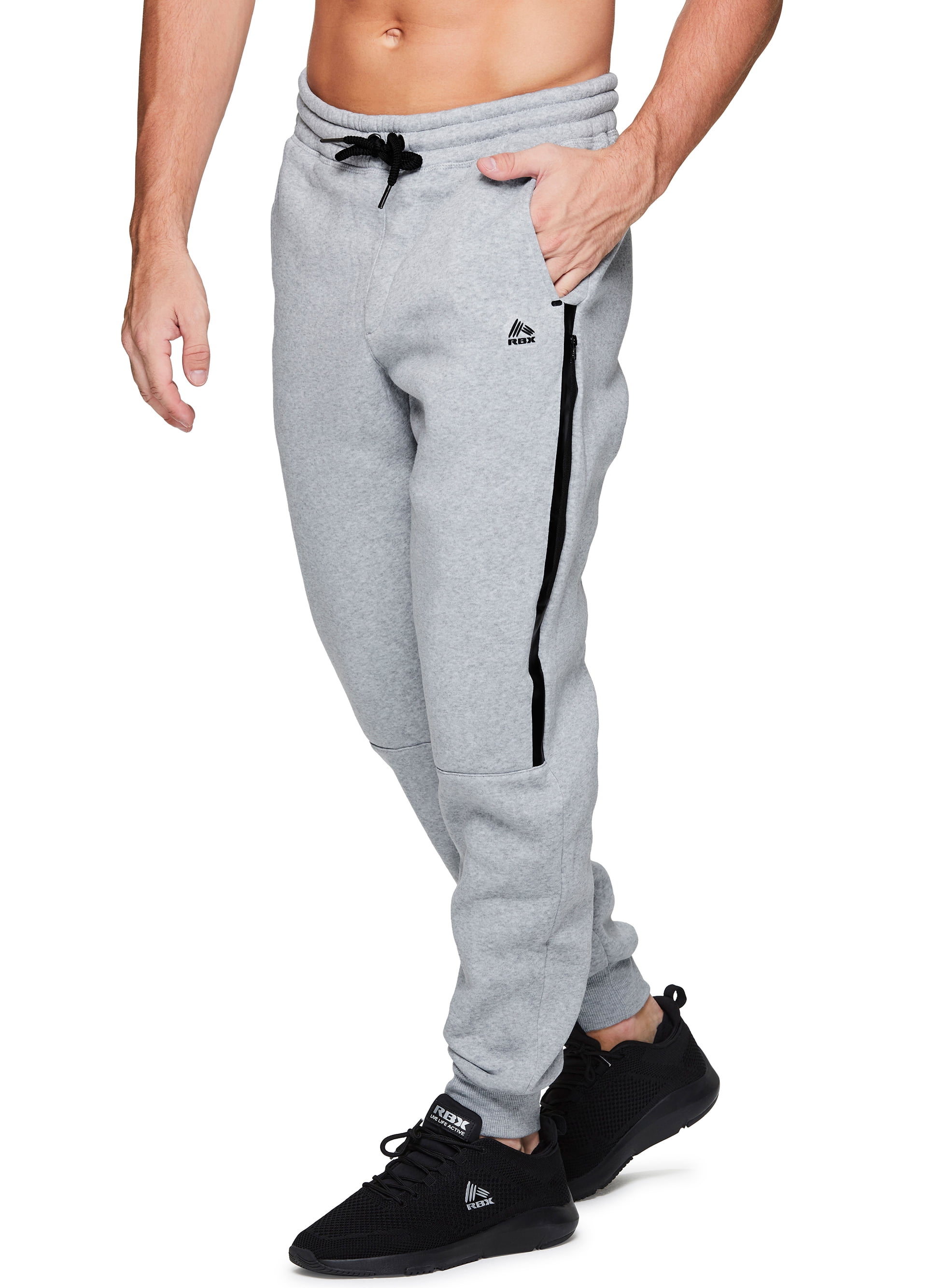 RBX Active Men's Athletic Fleece Lined Tapered Jogger Sweatpant with ...