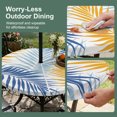 thumbnail image 5 of Round Outdoor Tablecloth with Umbrella Hole and Zipper, Tropical Palm Leaves Tablecloth with Elastic Waterproof, Summer Botanical Boho Watercolor Patio Table Covers for 36" - 44" Picnic Pool Tables, 5 of 9