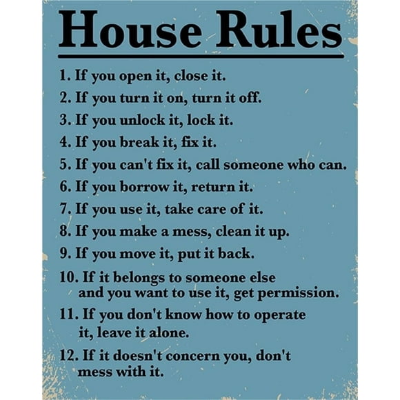 House Rules poster Farmhouse Living Room Home Decor Wall Art poster Inspirational Family Quote poster