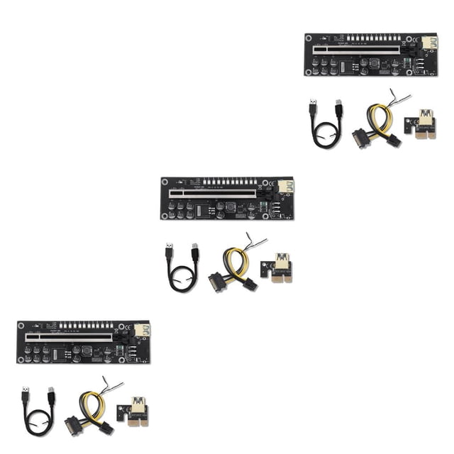 Bearachild Tarjeta de vídeo LED PCI-E, tarjetas gráficas de expansión, 8 condensadores de estado sólido, adaptador extensor con hebilla de Type2 NO2