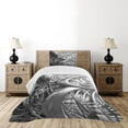 thumbnail image 4 of Ambesonne Futuristic Quilted Bedspread Set 2 Pcs, Technologic Pattern, Twin Size, Grey and Pale Grey, 4 of 5