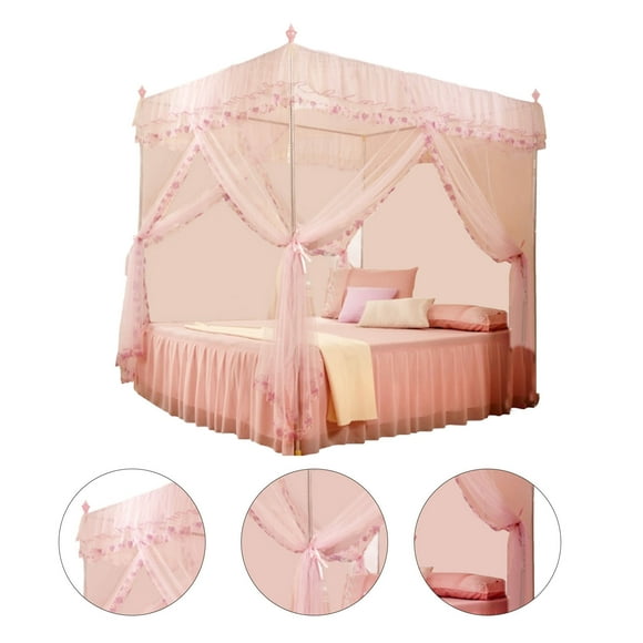 Mosquitera Con Dosel Para Cama, Estilo Princesa, 3 Aberturas Laterales, Mosquitera, Malla Transpirable, Para Decoración De Dormitorio De Mujer
