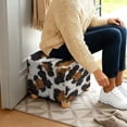 thumbnail image 5 of SCRAWLGOD Fur Pattern Cow Print Black Brown Beige Ottoman Slipcover, Folding Square Footstool Cushion with Non Slip Bottom Thick Furniture Protection Universal Fit for Most Footrest Sofa, 5 of 7