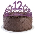thumbnail image 2 of MEANT2TOBE 12th Birthday Sash and Tiara for Girls - Fabulous Glitter Sash + Stars Rhinestone Purple Premium Metal Tiara for Girls, 12th Birthday Gifts for Princess Party, 2 of 13