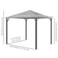 thumbnail image 3 of Outsunny Pavillon de Terrasse à Ossature en Aluminium, Toit Rigide en Polycarbonate - Gris, 3 of 10