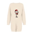 thumbnail image 4 of Pisexur Robes de Noël pour Femmes, Robe Chandail en Molleton à Col Rond Imprimé Verres de Vin Tendance, Robe de Fête Décontractée à Manches Longues, Robe de Vacances de Noël Mini Robe, 4 of 4