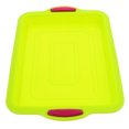 thumbnail image 3 of Himition Baking Plate Silicone Tray Portable Storage Cake Biscuit Bread Baking Tray for Home Store with Handle (Green), 3 of 6