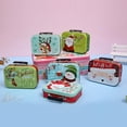 thumbnail image 2 of Caja de dulces de metal de hojalata de Navidad Caja de regalo de galletas de hierro con estampado de alces y muñeco de nieve de Papá Noel lindo con asa superior Decoración de bricolaje para fiest, 2 of 5