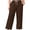 D1-Dark Brown, variant on Plus Size Wide Leg Pants for Women 3X, Black Pull On Casual Pants with Drawstring Elastic Waist and Pockets for Everyday, Work and Travel