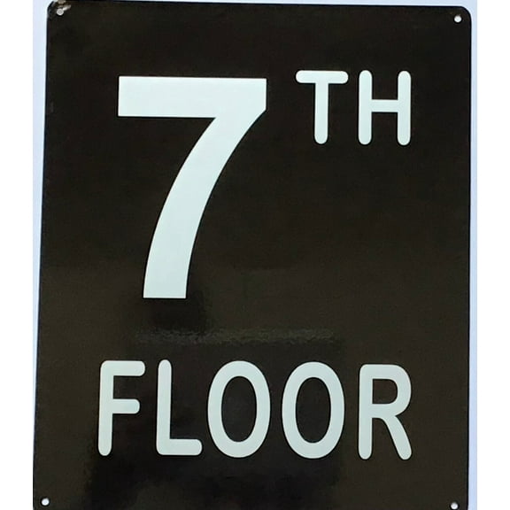 7TH FLOOR SIGN (10X12,Black Aluminum) -ref21422