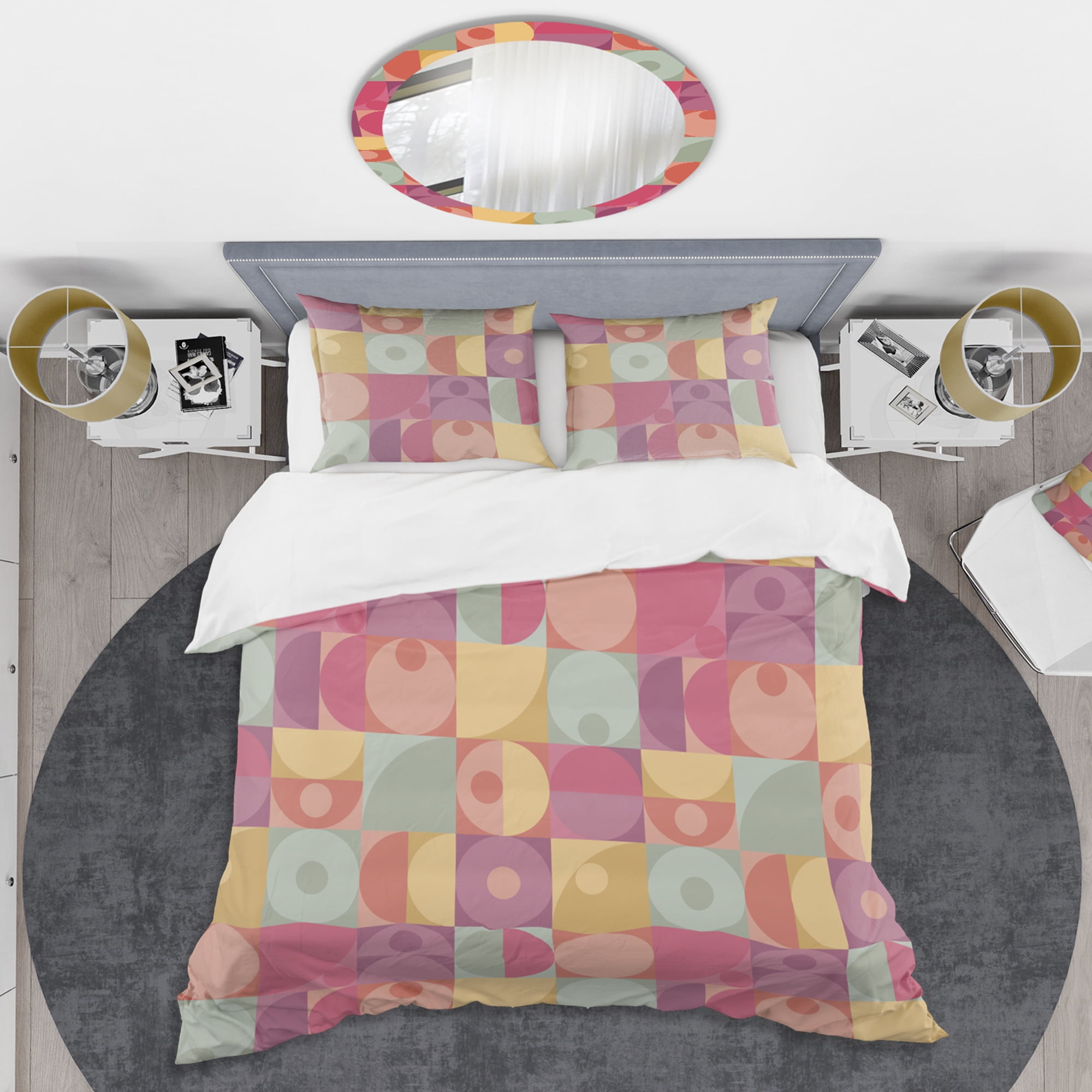 Designart 'Geometric Retro Minimal I' Mid-Century Modern Duvet Cover Set