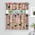 thumbnail image 2 of Dog Print Kitchen Curtains 36 Inch Short - 3 Panel Set, Cute Puppy & Floral Design, Rod Pocket Pet Lover Curtains 100% Polyester, Paw & Bone Pattern for Kitchen, Living Room, Bedroom, Easy Wash, 2 of 6