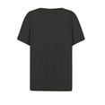 thumbnail image 4 of Blusa gráfica de manga corta para mujer: sudadera con estampado geométrico, cuello redondo, top informal elegante para salidas de verano y regalos., 4 of 5