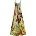 thumbnail image 4 of PENGXIANG Femmes Robes Été Casual Maxi Robe Mode Imprimé V-Cou Bretelles Sans Manches Pull Robe Longue Sundress, 4 of 5