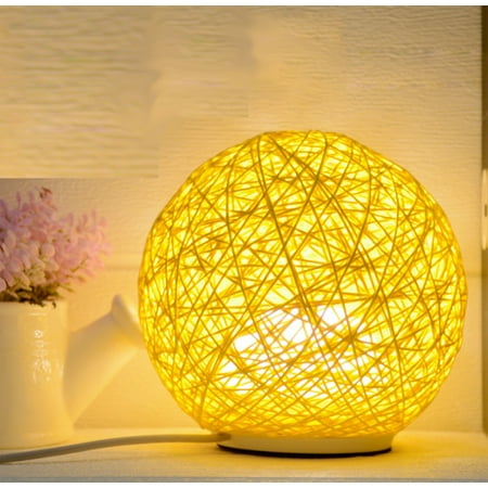 Rattan Ball Lights Diy Luminous Rattan Color Ball Lamp with Direct plug . Soft light accent any room, office, Product Size: 5