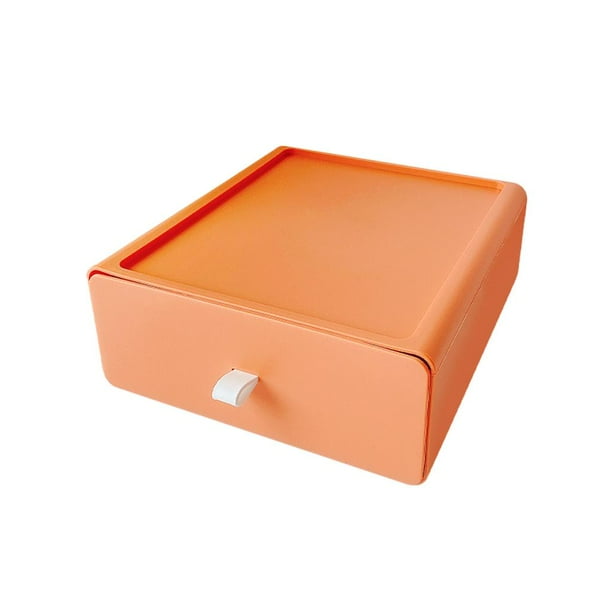 Cajón de escritorio para almacenamiento de joyas, maquillaje y archivos, organizador para oficina naranja