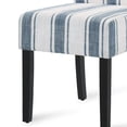 thumbnail image 6 of GDF Studio Thurber Contemporary Upholstered Dining Chairs, Set of 2, Dark Blue and Light Beige Striped Fabric and Espresso, 6 of 8