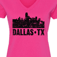thumbnail image 4 of Inktastic Dallas Texas City Skyline with Grunge Women's V-Neck T-Shirt, 4 of 5