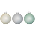 thumbnail image 2 of Kurt Adler 80MM Matte Silver, Sage Green and Ivory Glass Ball Ornaments, 6 Piece Box, 2 of 6