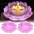 thumbnail image 1 of 2PCS Candle Holder Lotu 7 Light Holder Tea Candle Candlestick Flower Colors Glass Home Decor, 1 of 8