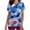 Blue, variant on EGNMCR Scrub for Women Fashion Casual Flower Printing Short Sleeve V Neck Pocket Nurse Uniform Workwear Blouse Tops Spring/Summer Sale