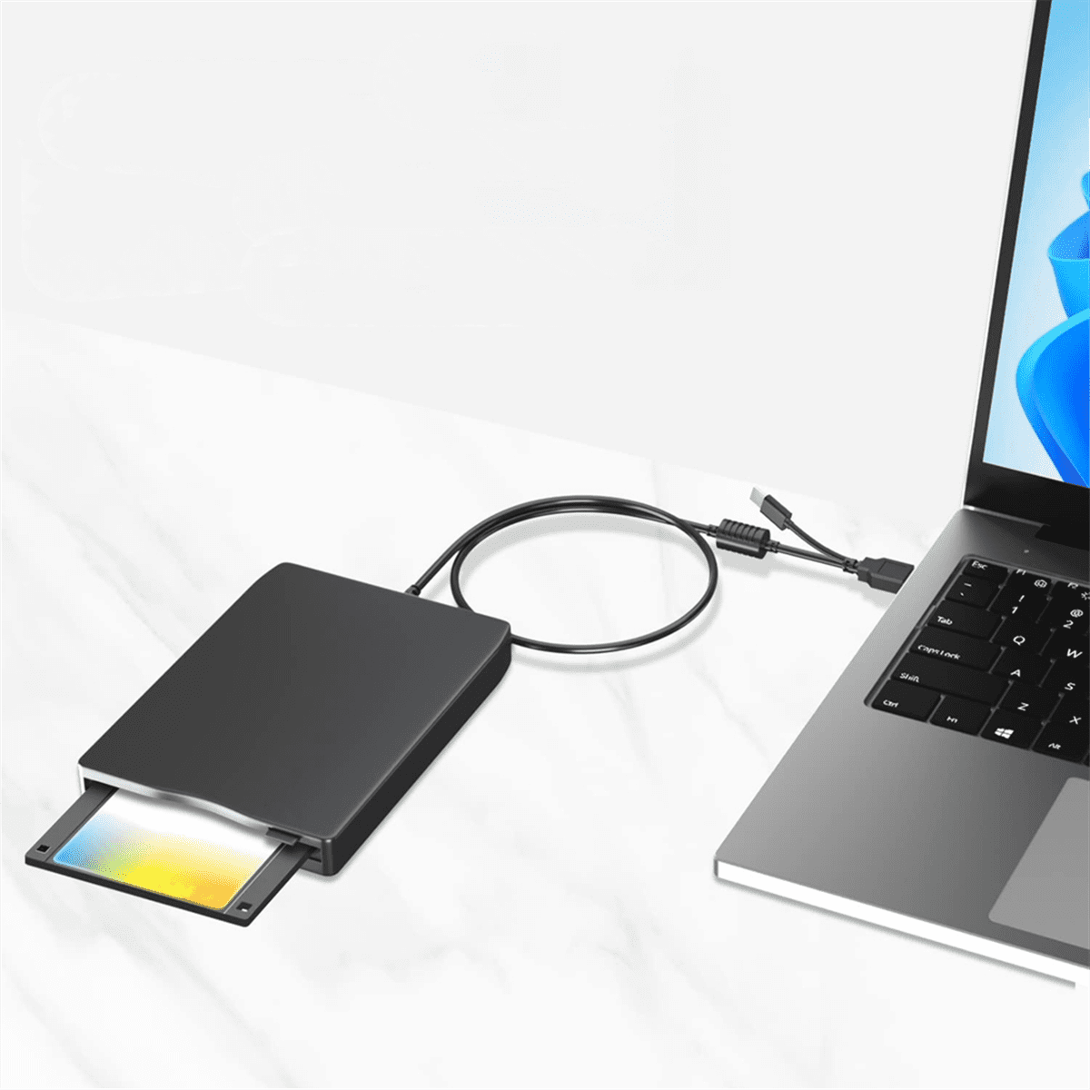 USB Floppy Disk Reader Floppy Disk Drive Dual Interface External USB C Floppy Disk Drive for PC Laptop Notebook Desktop