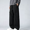 thumbnail image 2 of IhhxPro Men's Outdoor Cargo Pants with Elastic Waist Multi-Pockets Work Drawstring Trousers Lightweight Cotton Hiking Jogger Straight Leg Casual M-5XL, 2 of 7