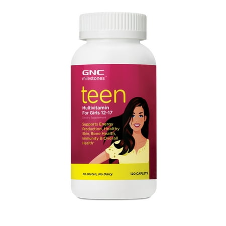 GNC Teen Girl Multivitamin, 120 Tablets, with Vitamin D3, Calcium, Vitamin C, Biotin, Vitamin and Mineral Support for Teenage Girls