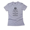 thumbnail image 1 of Keep Calm and Wear Your Mask - Graphic Women's Cotton Grey T-Shirt, 1 of 2